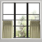Pinch Pleat Cafe Curtains in Woven Cotton - Sand