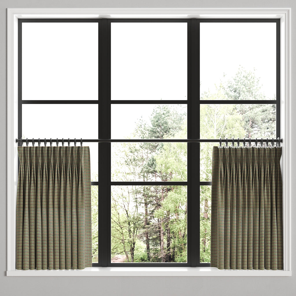 Pinch Pleat Cafe Curtains in Speakeasy - Heritage
