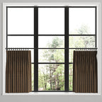 Pinch Pleat Cafe Curtains in Speakeasy - Tobacco