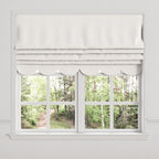 Flat Roman Shade in Sand Dollar Stripes