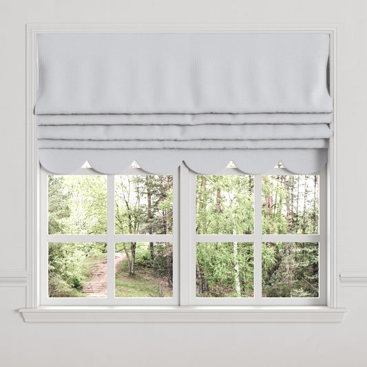 Flat Roman Shade in Classic Linen - Bermuda