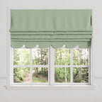 Flat Roman Shade in Classic Linen - Olive