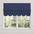 Flat Roman Shade in Classic Linen - Ink