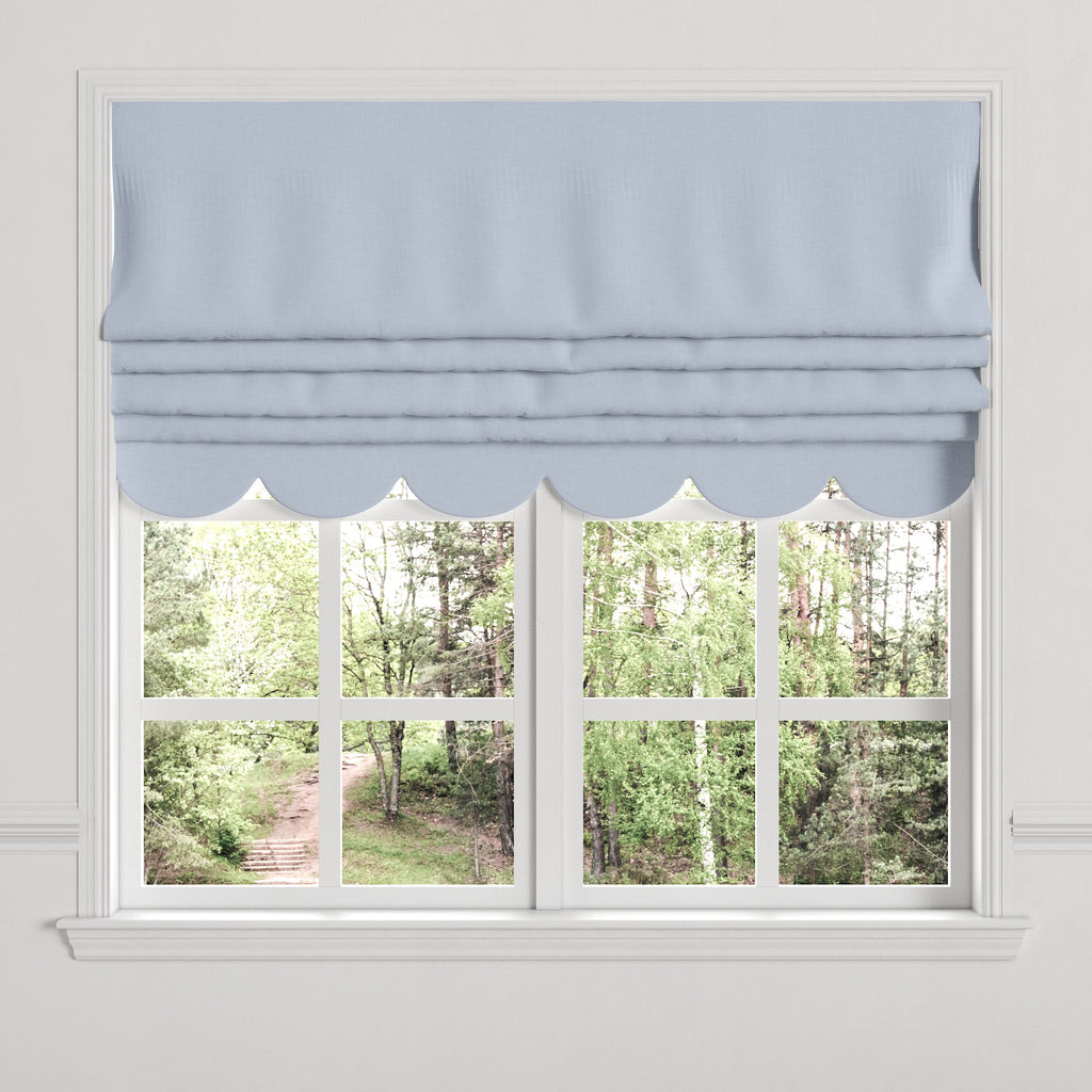 Flat Roman Shade in Classic Linen - Opal
