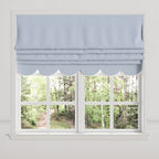 Flat Roman Shade in Classic Linen - Opal