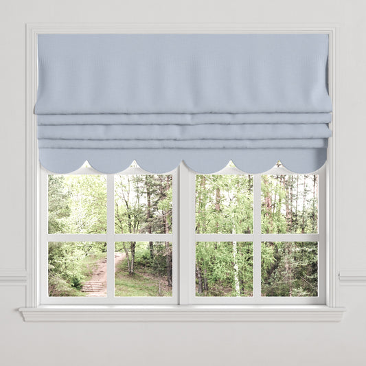 Flat Roman Shade in Classic Linen - Opal