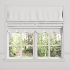 Flat Roman Shade in Classic Linen - White