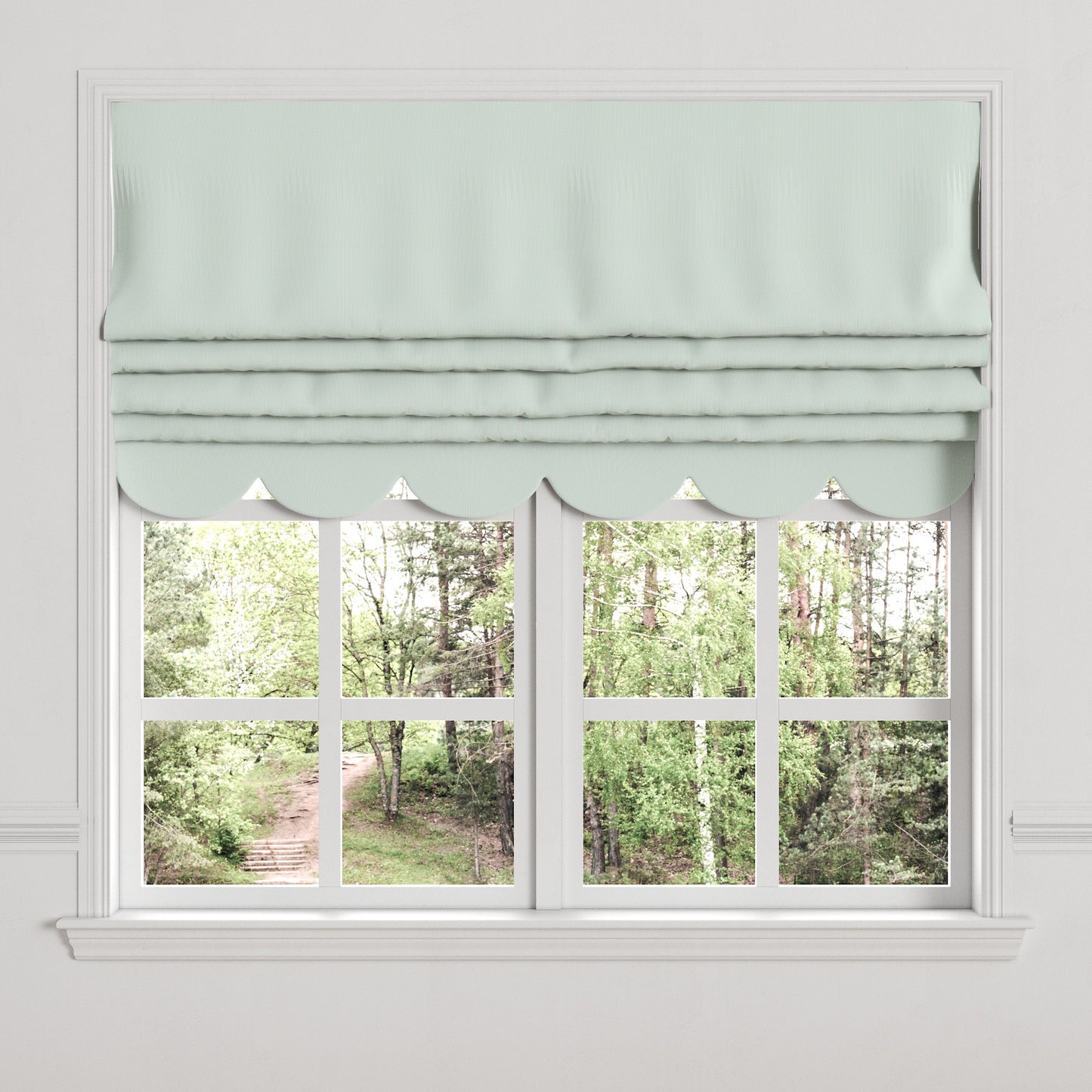 Flat Roman Shade in Baldwin - Liberty Blue