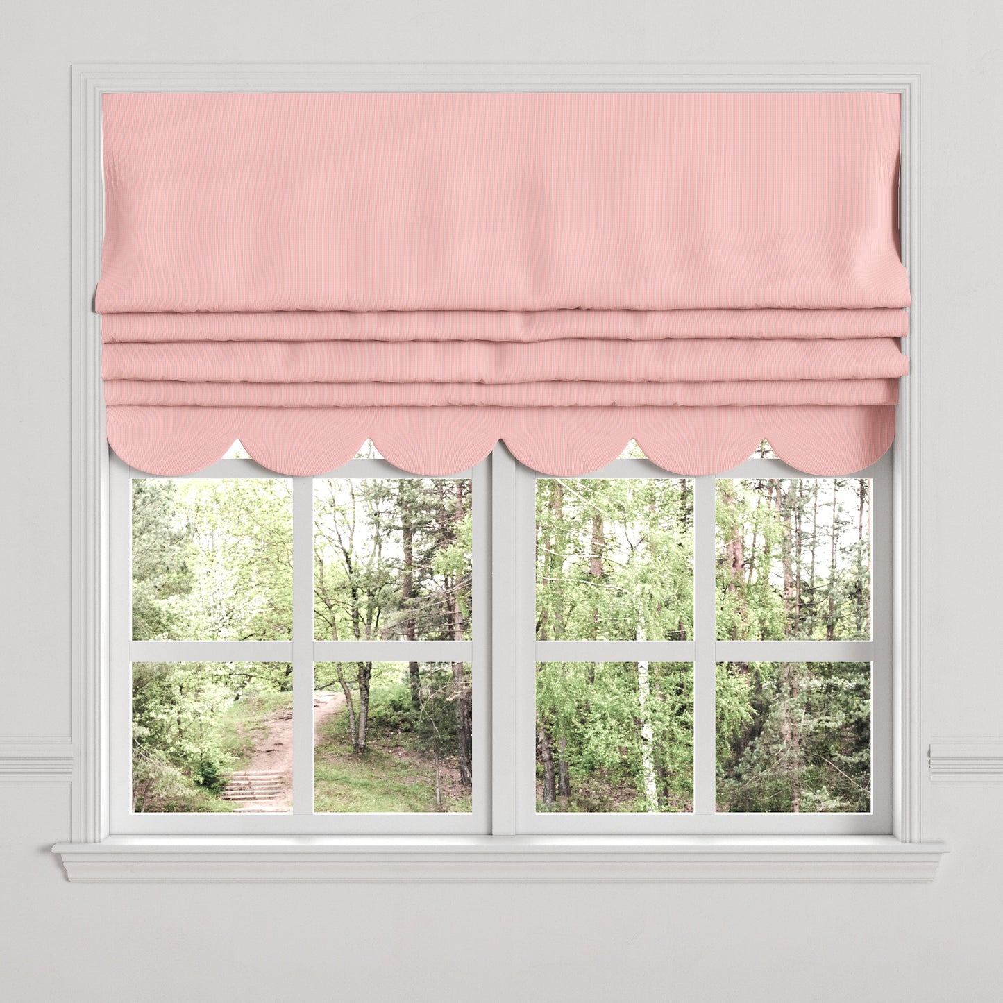 Flat Roman Shade in Baldwin - Scarlet