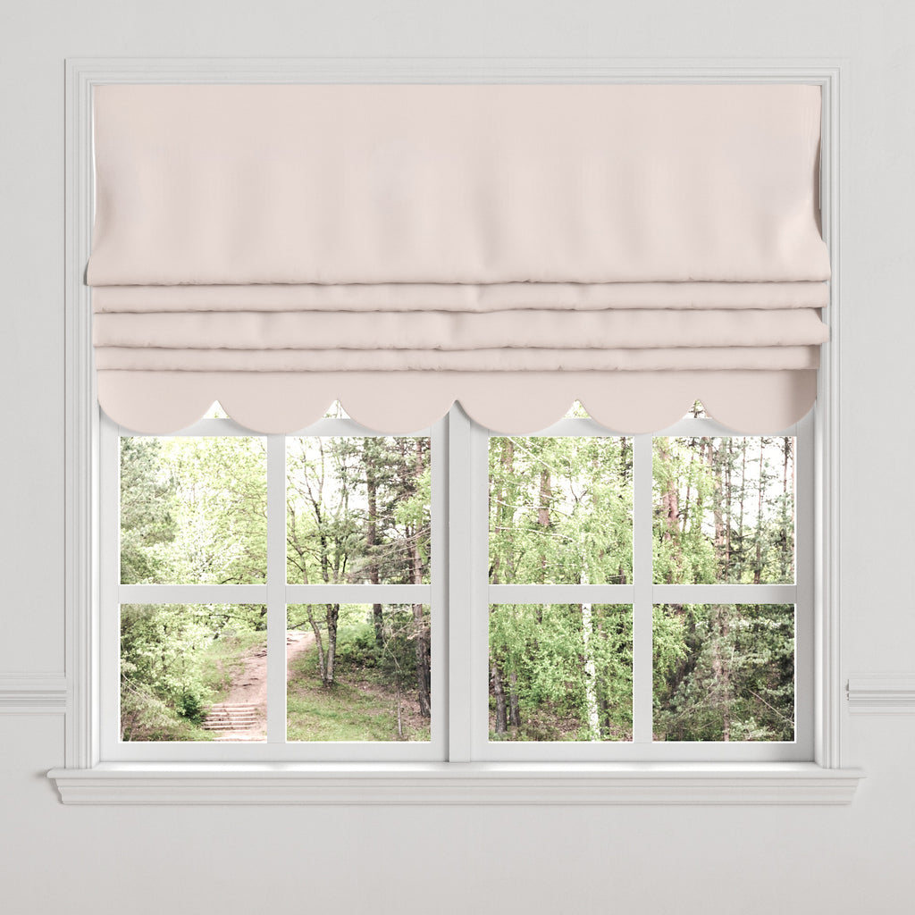Flat Roman Shade in Lush Linen - Cameo