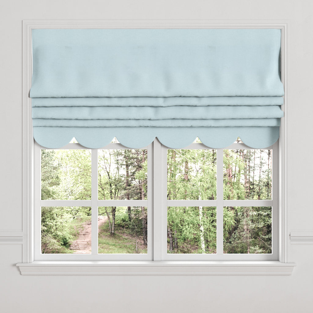 Flat Roman Shade in Lush Linen - Breeze