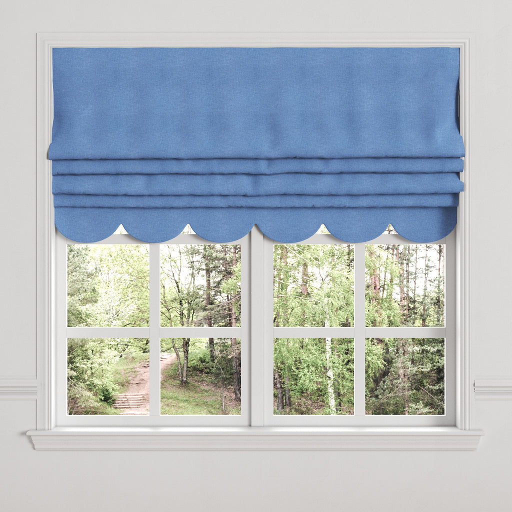 Flat Roman Shade in Lush Linen - Ceramic