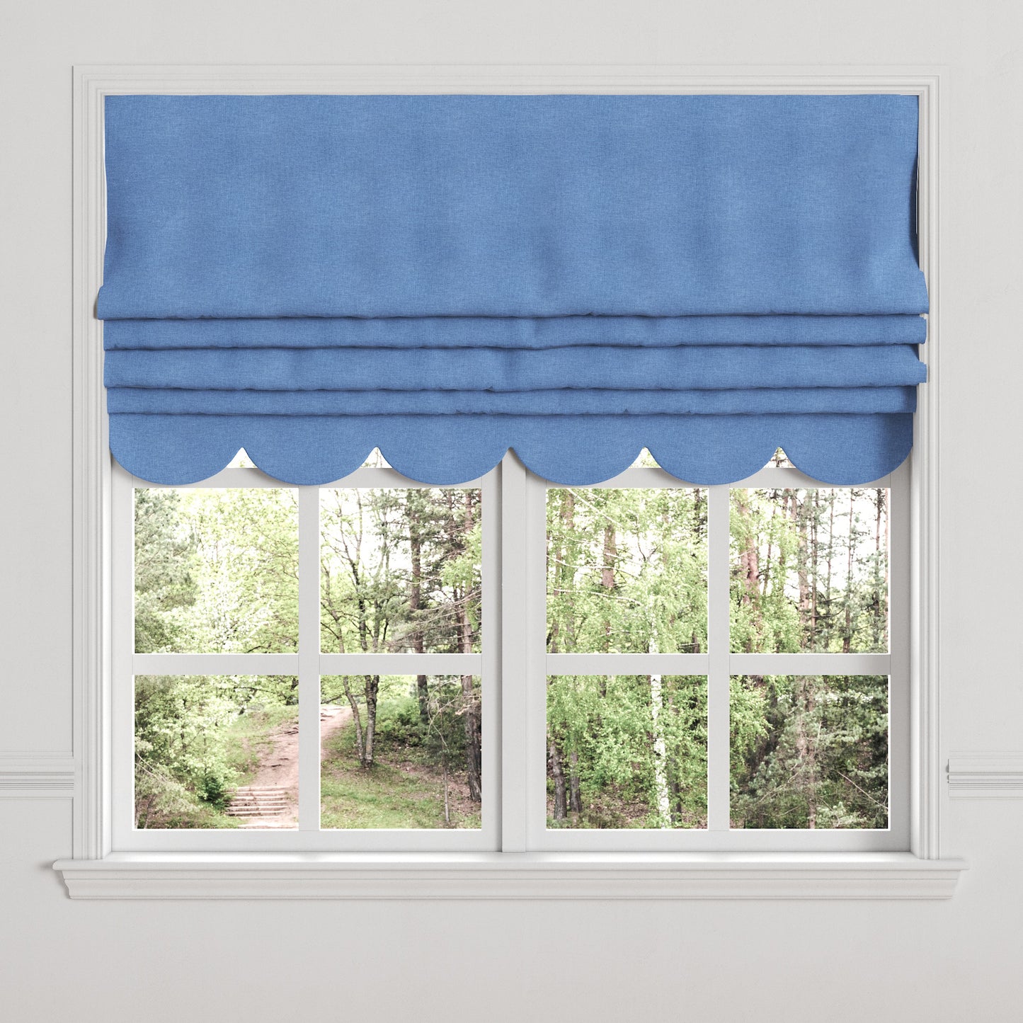 Flat Roman Shade in Lush Linen - Ceramic