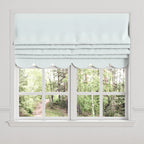 Flat Roman Shade in Lush Linen - Ice