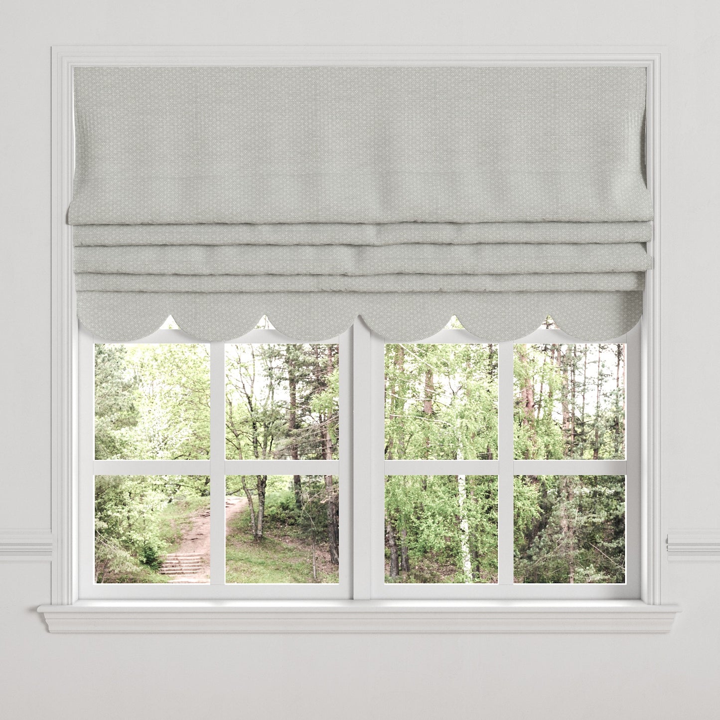 Flat Roman Shade in Ditsy - Fresh Blue