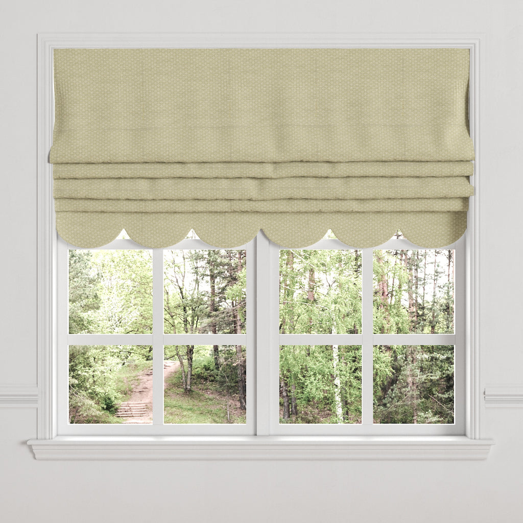 Flat Roman Shade in Ditsy - Seaweed