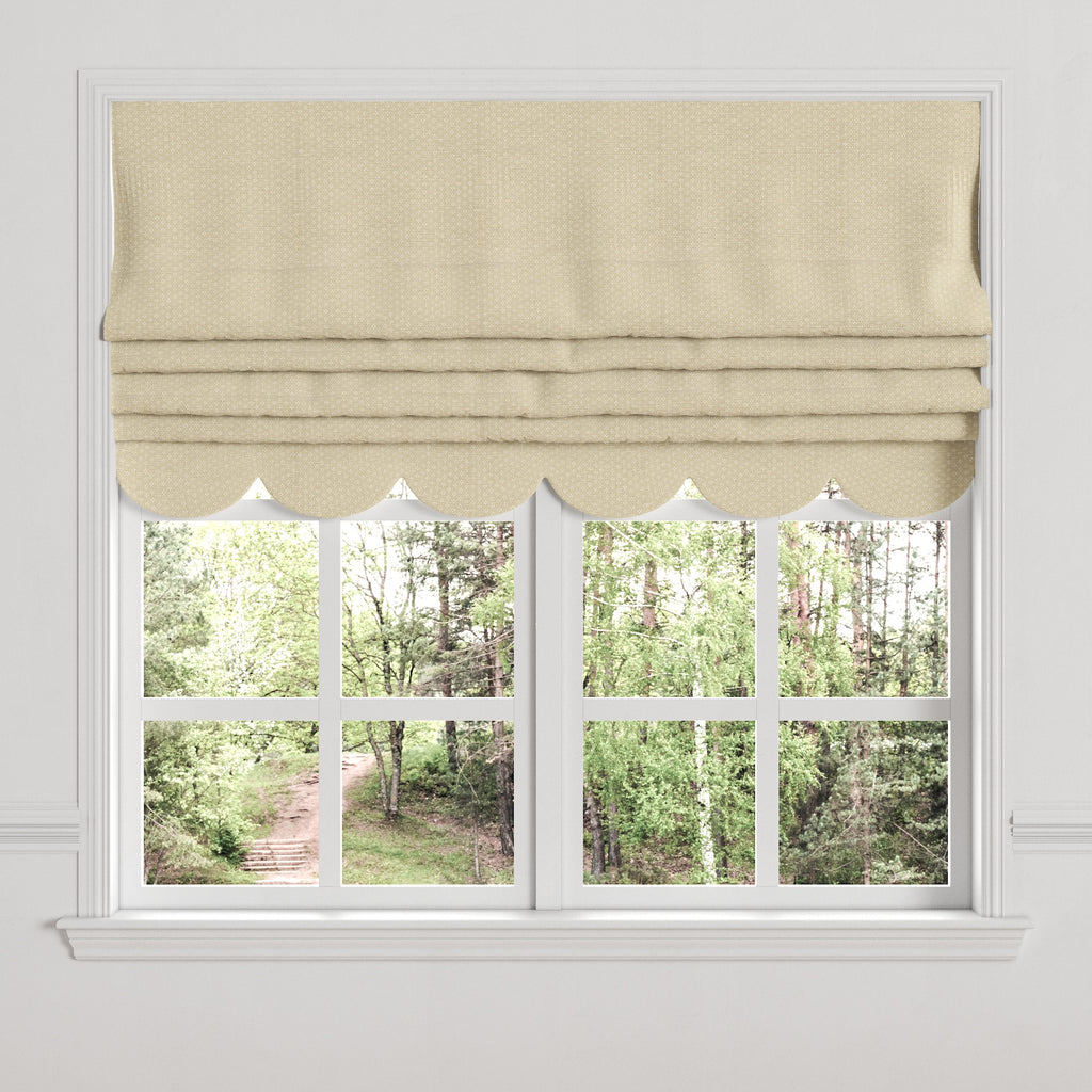 Flat Roman Shade in Ditsy - Latte