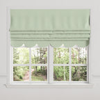Flat Roman Shade in Luxe Gingham - Celery