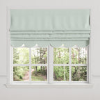 Flat Roman Shade in Luxe Gingham - Spa