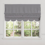Flat Roman Shade in Gingham - Black