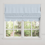 Flat Roman Shade in Gingham - Blue Jean