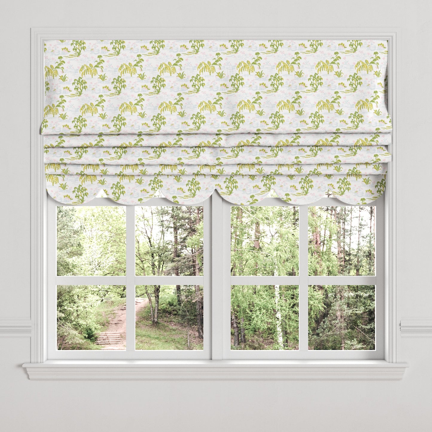 Flat Roman Shade in Meadow - Willow