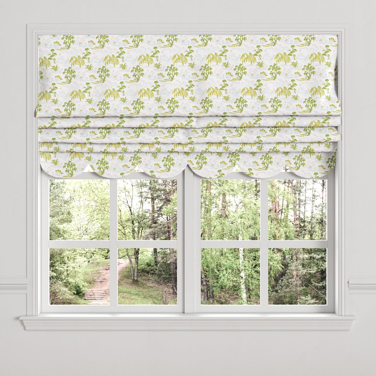 Flat Roman Shade in Meadow - Willow