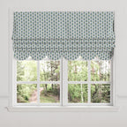 Flat Roman Shade in Mini Florals - Forest