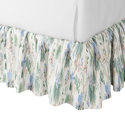 Ruffle Bedskirt in Springtime - Cornflower