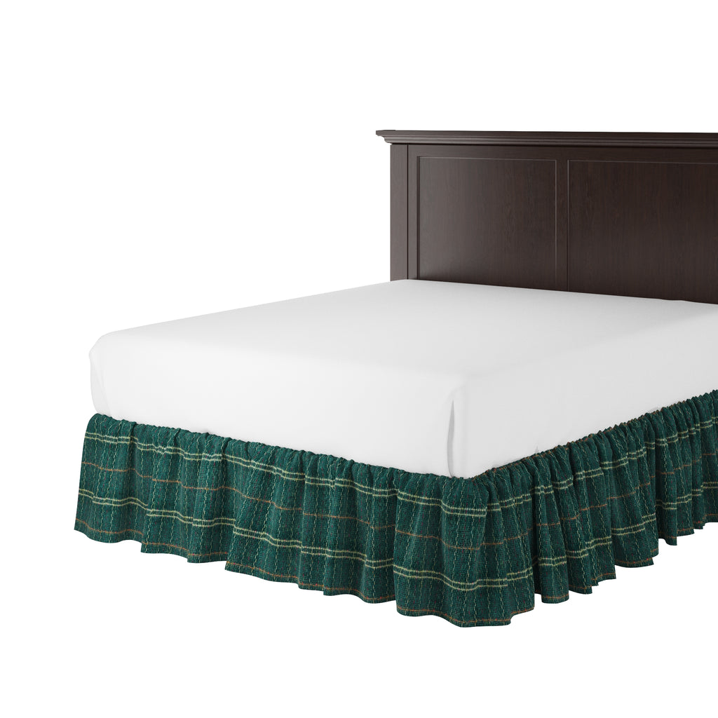 Ruffle Bedskirt in After Hours - Green