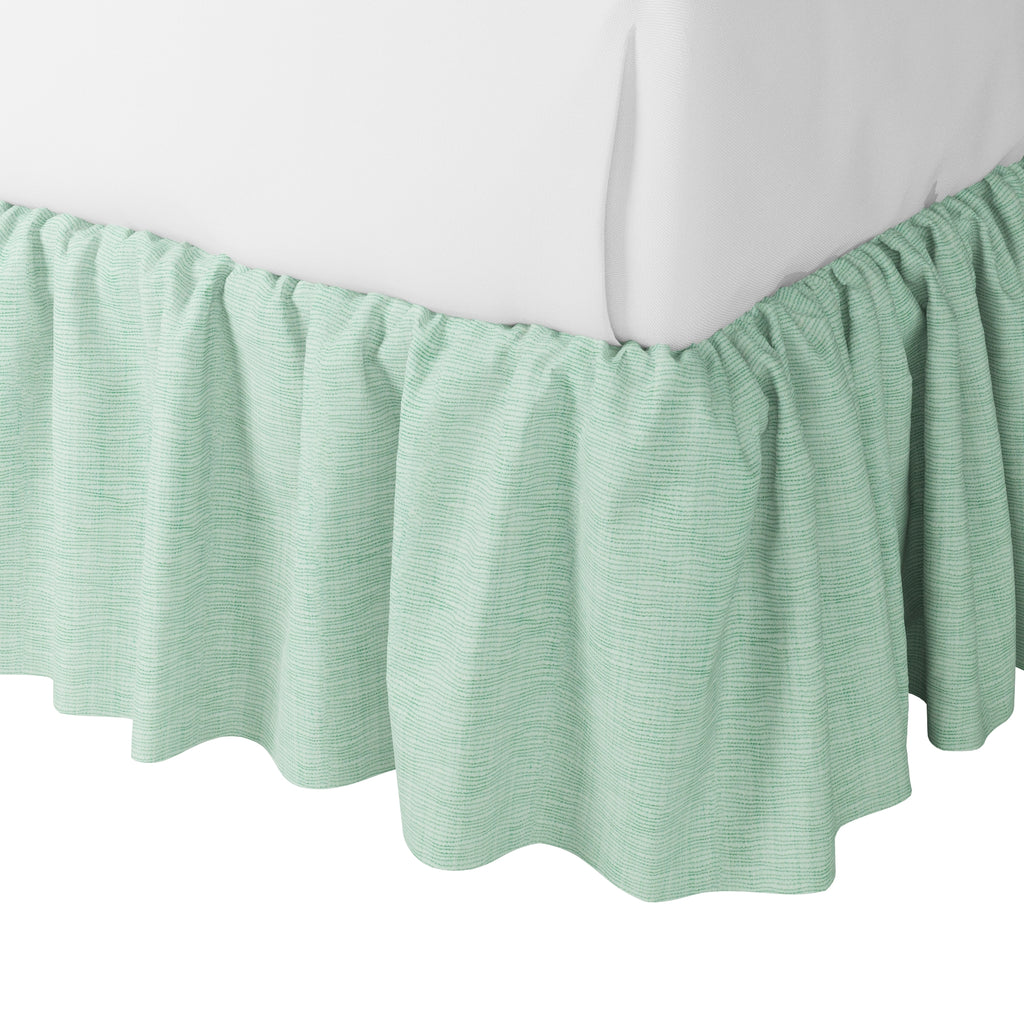 Ruffle Bedskirt in Woven Cotton - Aqua
