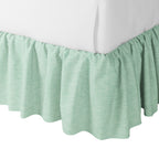 Ruffle Bedskirt in Woven Cotton - Aqua