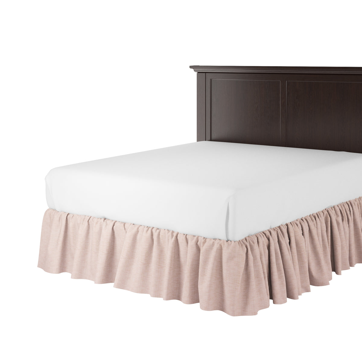 Ruffle Bedskirt in Woven Cotton - Pink
