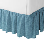 Ruffle Bedskirt in Woven Cotton - Deep Blue