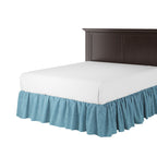 Ruffle Bedskirt in Woven Cotton - Deep Blue