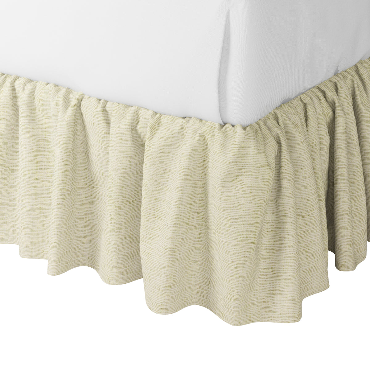 Ruffle Bedskirt in Woven Cotton - Beige