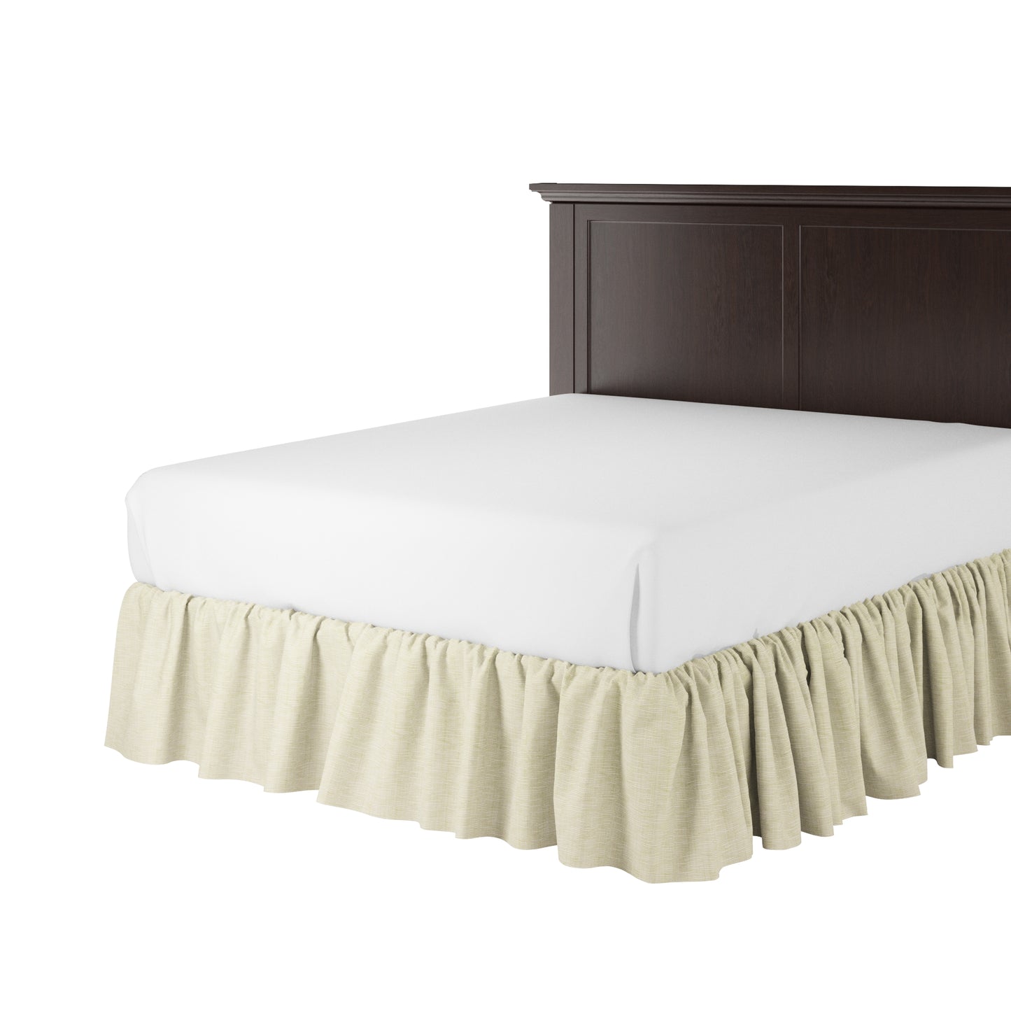 Ruffle Bedskirt in Woven Cotton - Beige