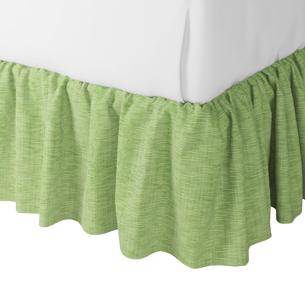 Ruffle Bedskirt in Woven Cotton - Green