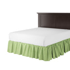 Ruffle Bedskirt in Woven Cotton - Green