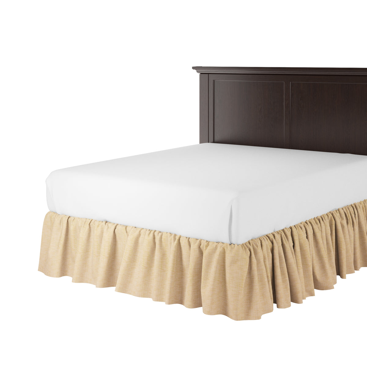Ruffle Bedskirt in Woven Cotton - Melon