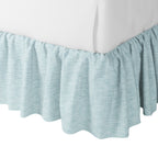 Ruffle Bedskirt in Woven Cotton - Sky Blue