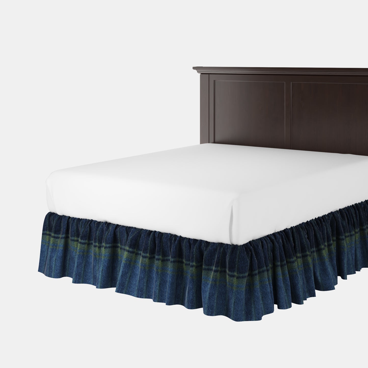 Ruffle Bedskirt in Cozy Cabin - Ink