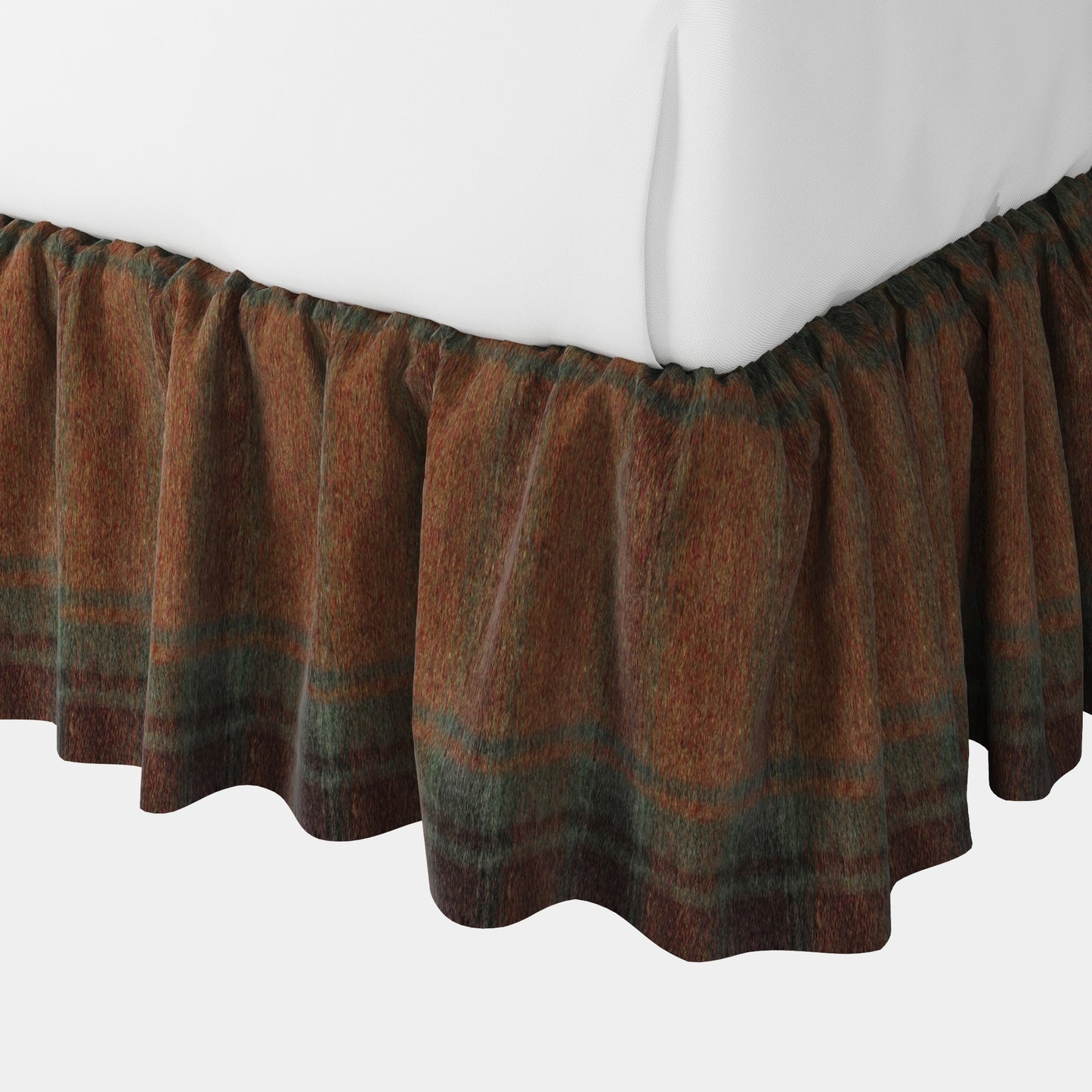 Ruffle Bedskirt in Cozy Cabin - Pumpernickel