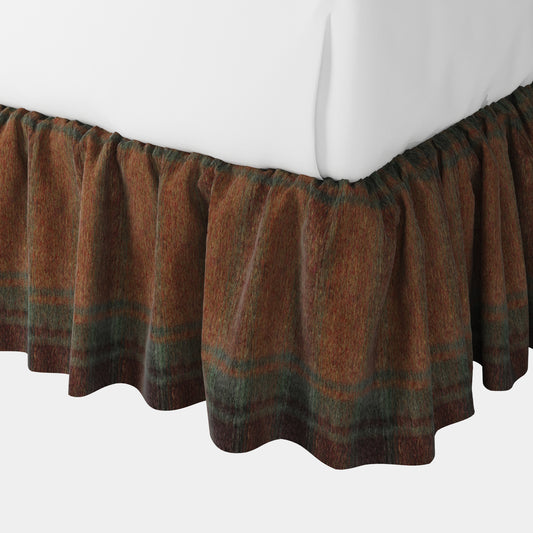 Ruffle Bedskirt in Cozy Cabin - Pumpernickel
