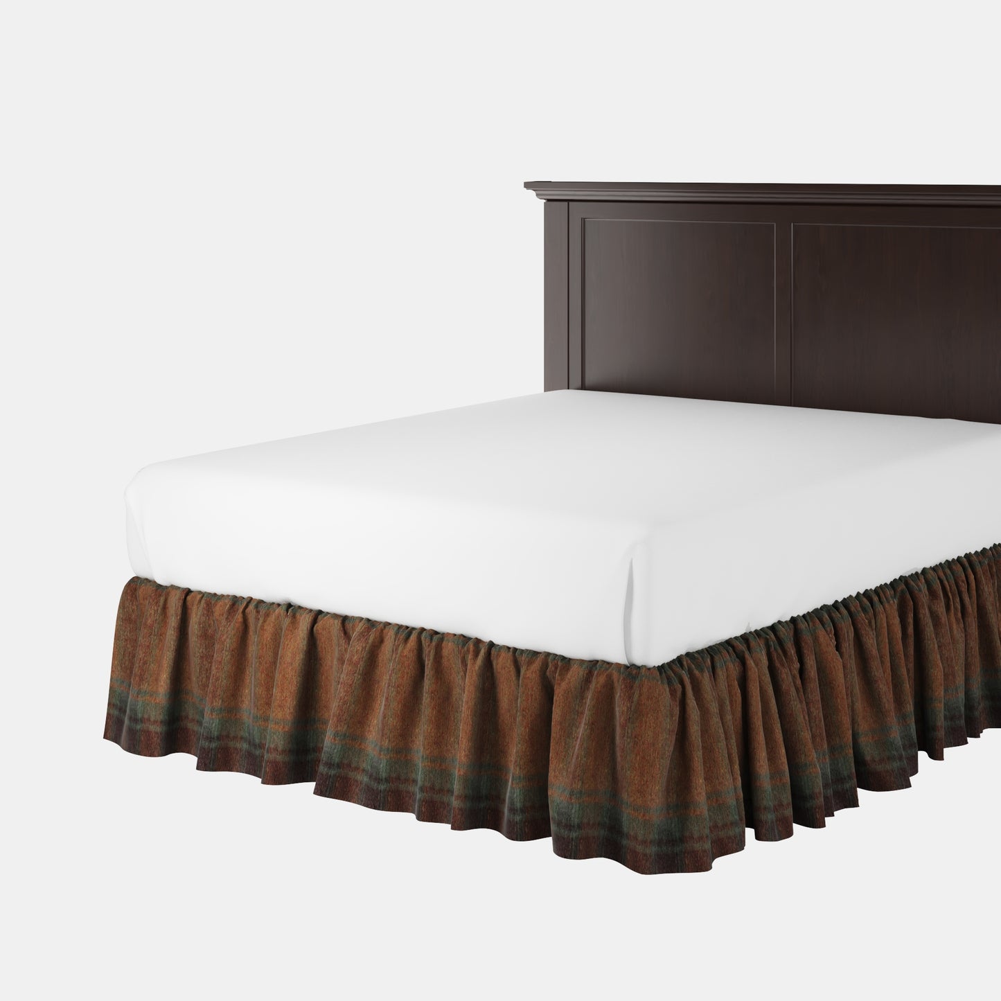Ruffle Bedskirt in Cozy Cabin - Pumpernickel
