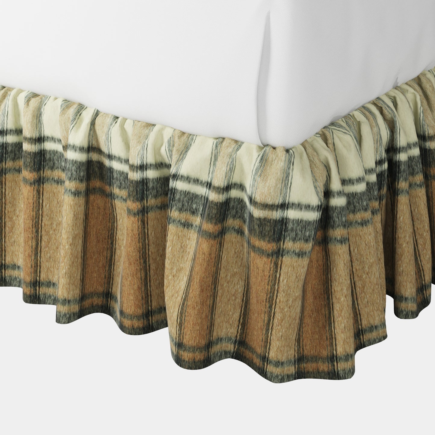 Ruffle Bedskirt in Cozy Cabin - Walnut
