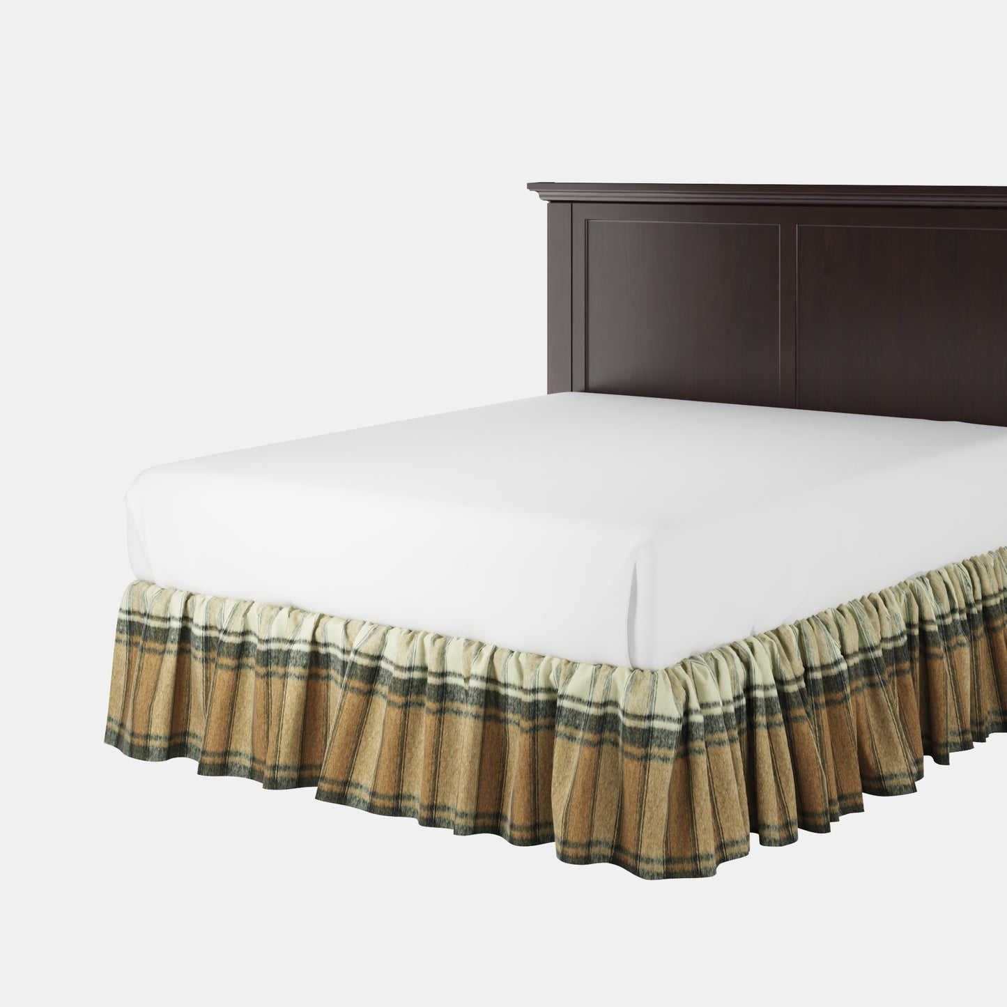 Ruffle Bedskirt in Cozy Cabin - Walnut