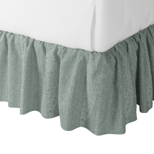 Ruffle Bedskirt in Make Waves - Dove