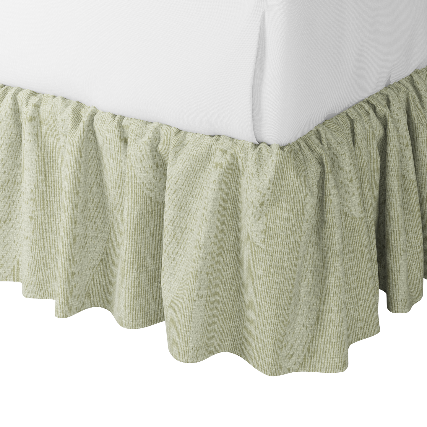 Ruffle Bedskirt in Make Waves - Parchment