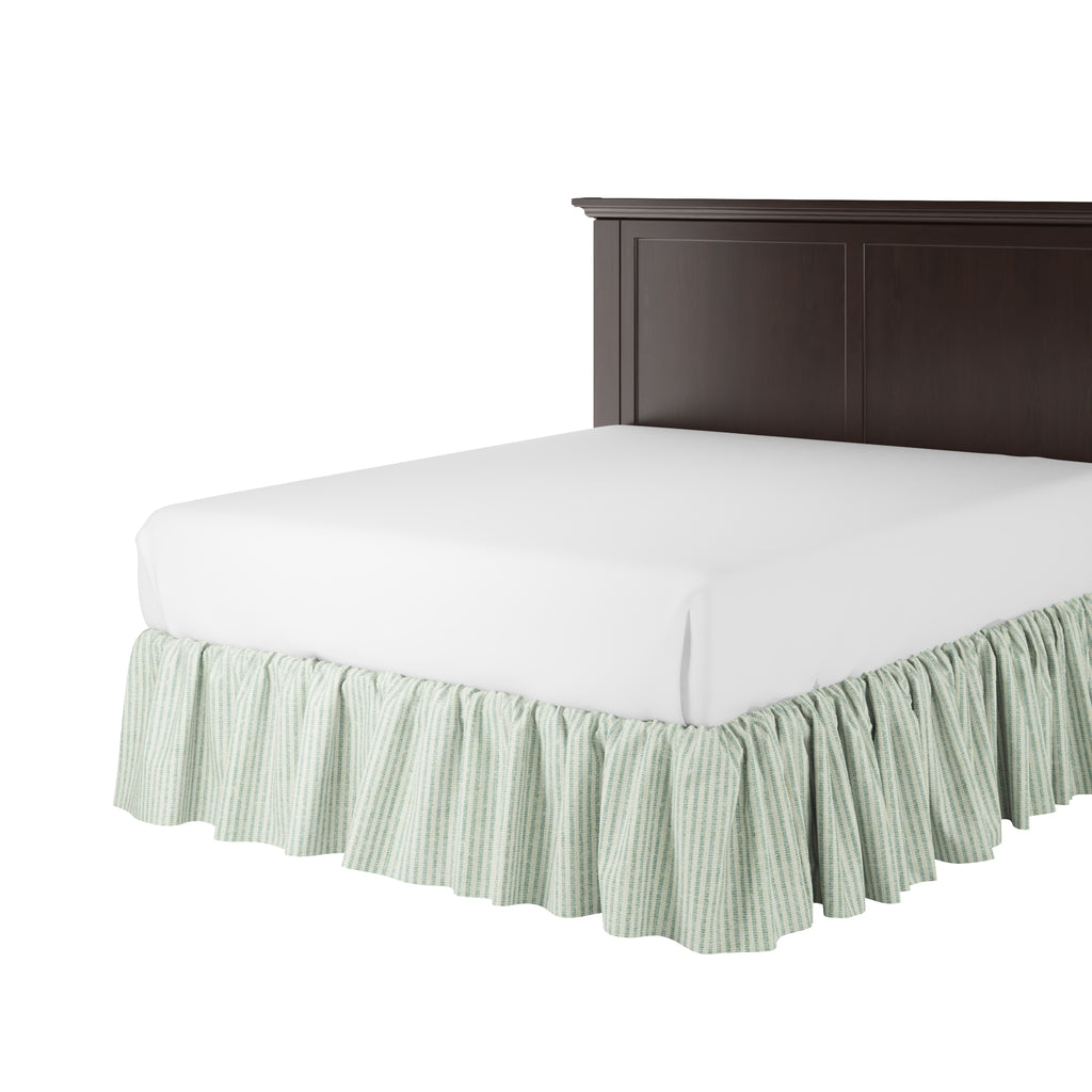 Ruffle Bedskirt in Candy Shop Stripes - Bottleglass